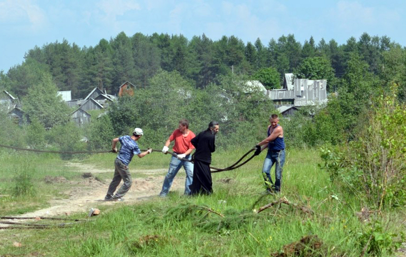 На первых этапах строительства